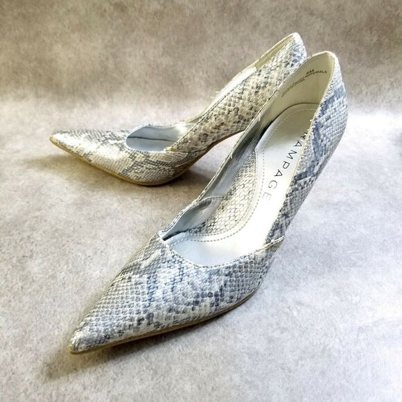 Rampage Womens Maria  Size 6 Gray  Slip On Pointed Toe 3.5" Heel Pumps - Picture 7 of 10